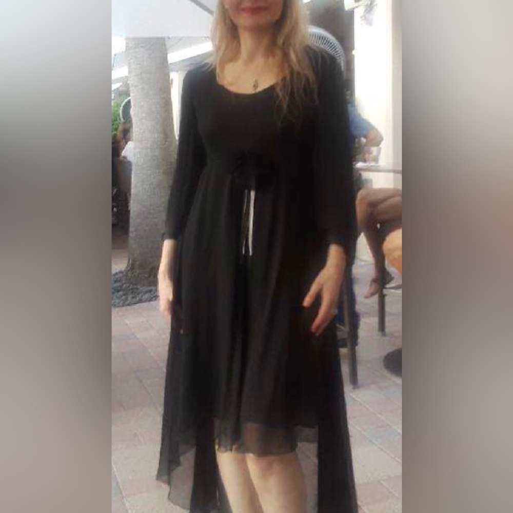 ❤️SOLD EBAY❤️Chanel Cc insignia  silk A-Line long Dress Fr42